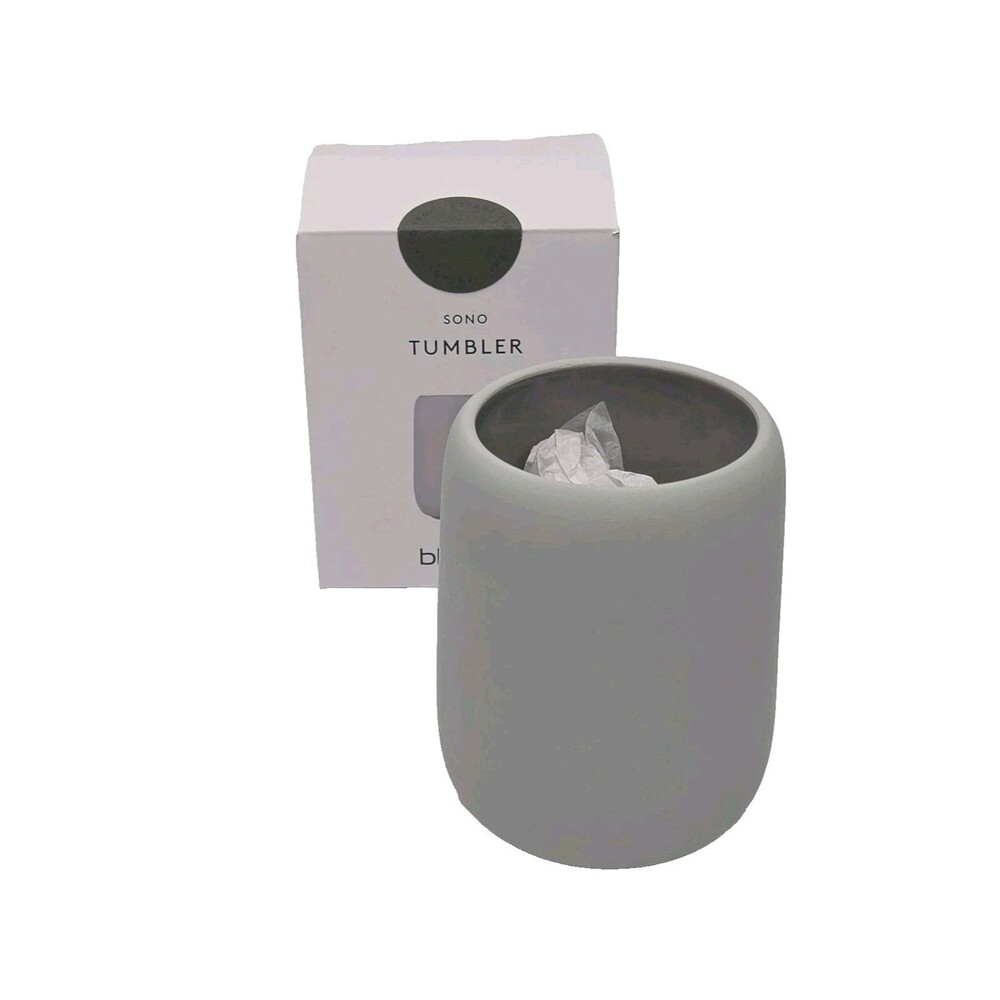 Sono Bathroom Tumbler Blomus Micro Chip Light Gray Cup Ceramic Soft #69066 NEW